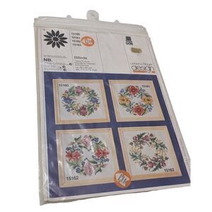 Vintage OOE Oehlenschlager Denmark 15162 Billede Cross Stitch Kit Floral‎